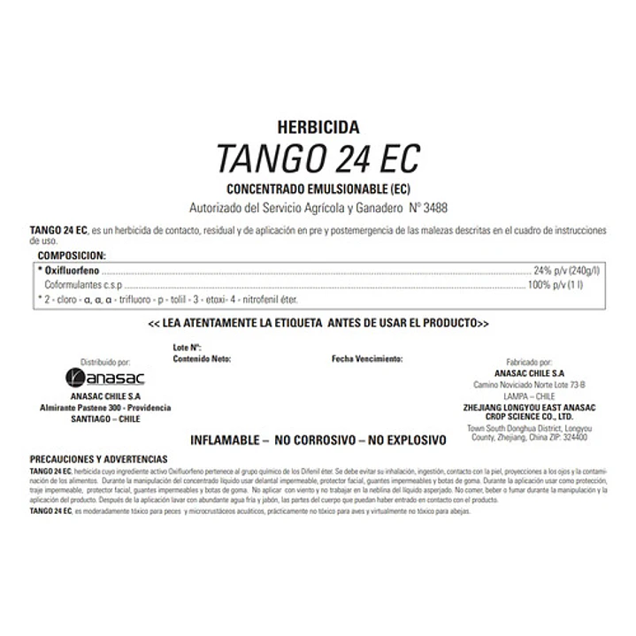 Herbicida TANGO 240 EC 1L 3