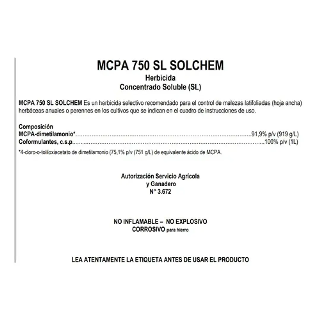 Herbicida MCPA 750 SL 1L 3