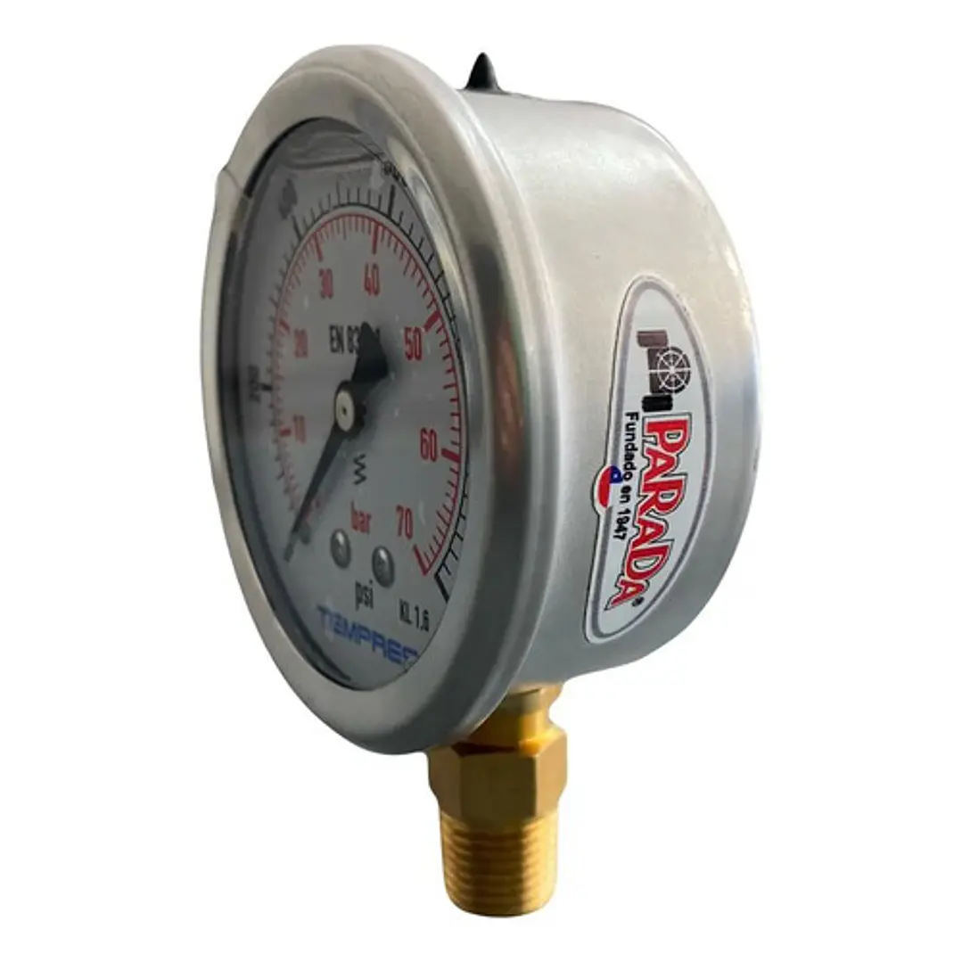 Manómetro Glicerina 0-70 Bar 63 mm Parada Pulverizador 3