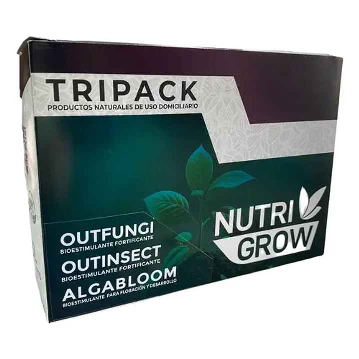 Tripack Nutrigrow Bioestimulantes Jardineria 1.5 Litros 1
