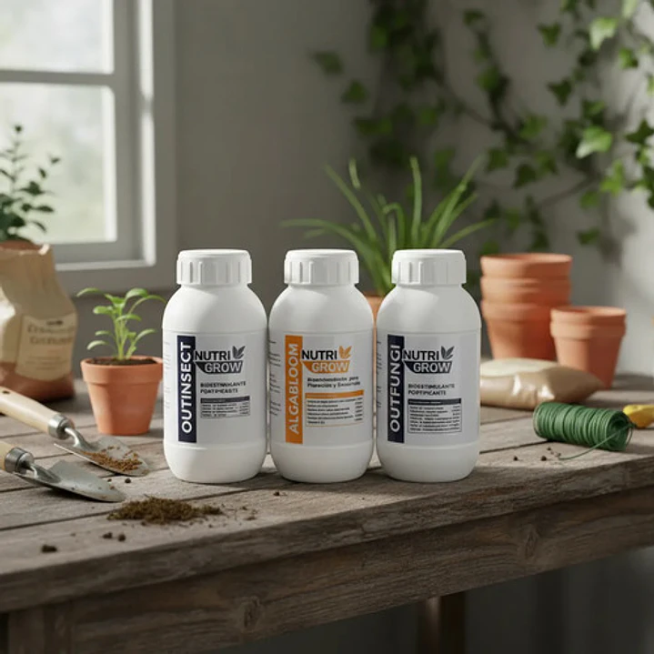 Tripack Nutrigrow Bioestimulantes Jardineria 1.5 Litros 3