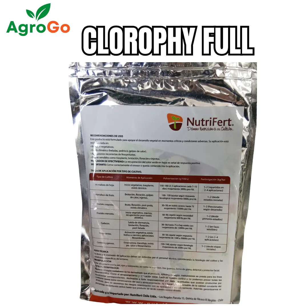 CLOROPHY FULL / ACTIVADOR CLOROFÍLICO Y RECUPERADOR VEGETAL  500gr - NUTRIFERT 2