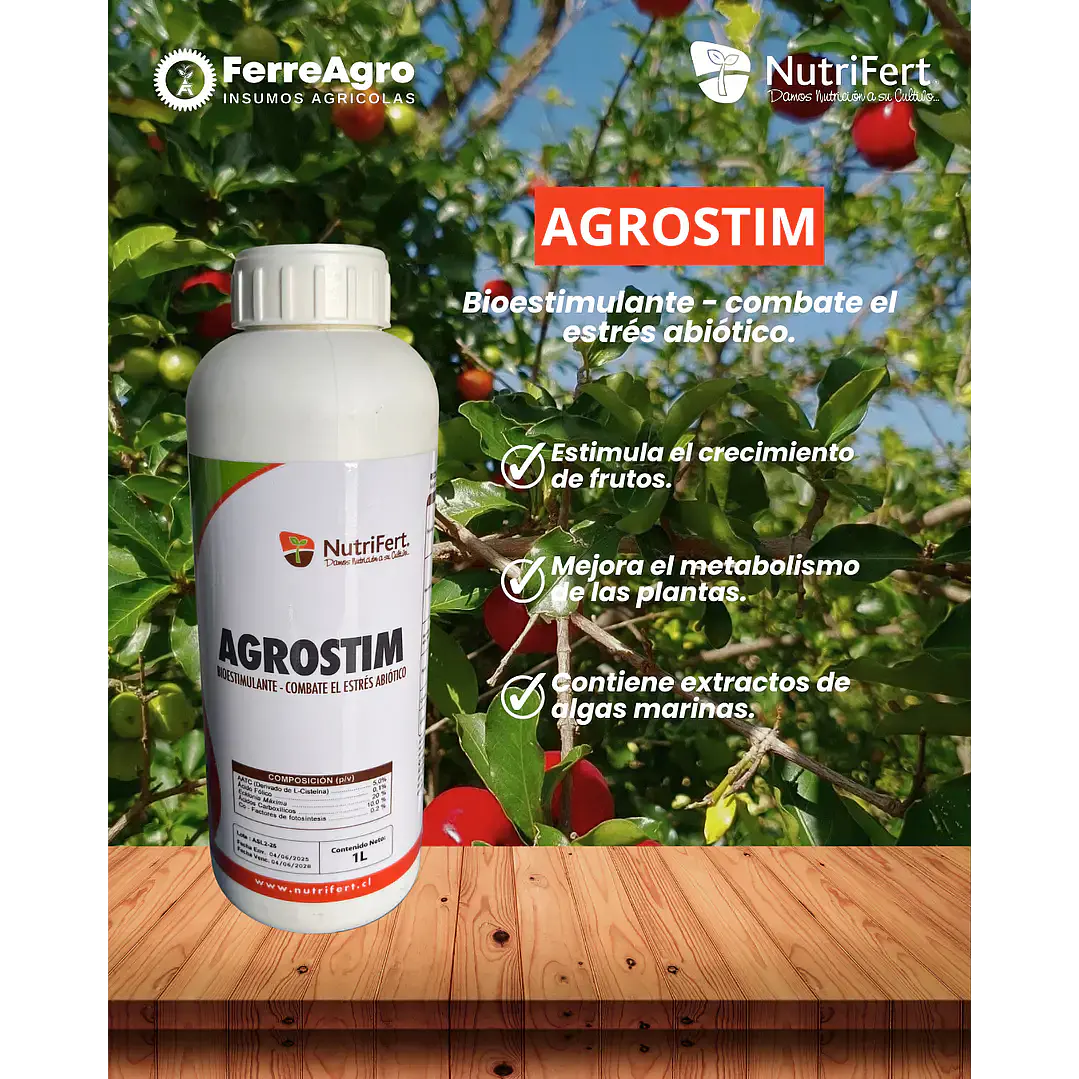BIOESTIMULANTE AGROSTIM 1L / ACTIVA EL MECANISMO VEGETAL - NUTRIFERT 1