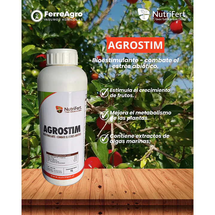 BIOESTIMULANTE AGROSTIM 1L / ACTIVA EL MECANISMO VEGETAL - NUTRIFERT 1