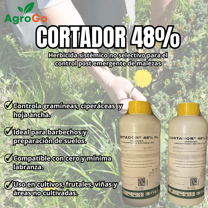 Pack 2 Herbicidas Cortador 48% 1L 1