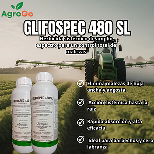 Pack 2 Herbicida Glifosato Glifospec 480 1L