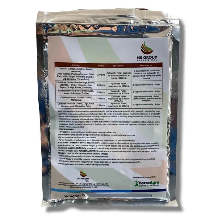 CRYOSTIM / CONSORCIO MICROBIANO PARA BIOESTIMULACIONVEGETAL EN CLIMAS FRIOS - 250 grs - NUTRIFERT 3
