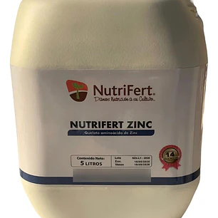 BIOESTIMULANTE ZINC / QUELATO AMINOÁCIDO DE ZINC 5L - NUTRIFERT