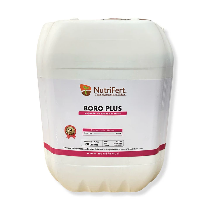 BIOESTIMULANTE BORO PLUS NUTRIFERT 20 LITROS - CUAJA DE FRUTOS  1