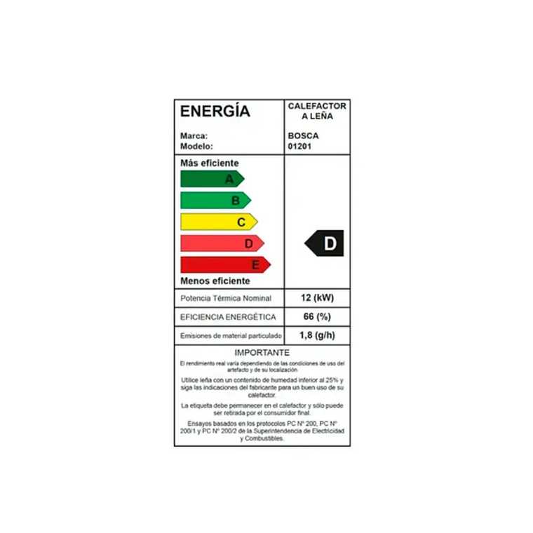 Calefactor a Leña Bosca Gold 500 Burdeo CERT – Máxima Potencia y Gran Cobertura 4