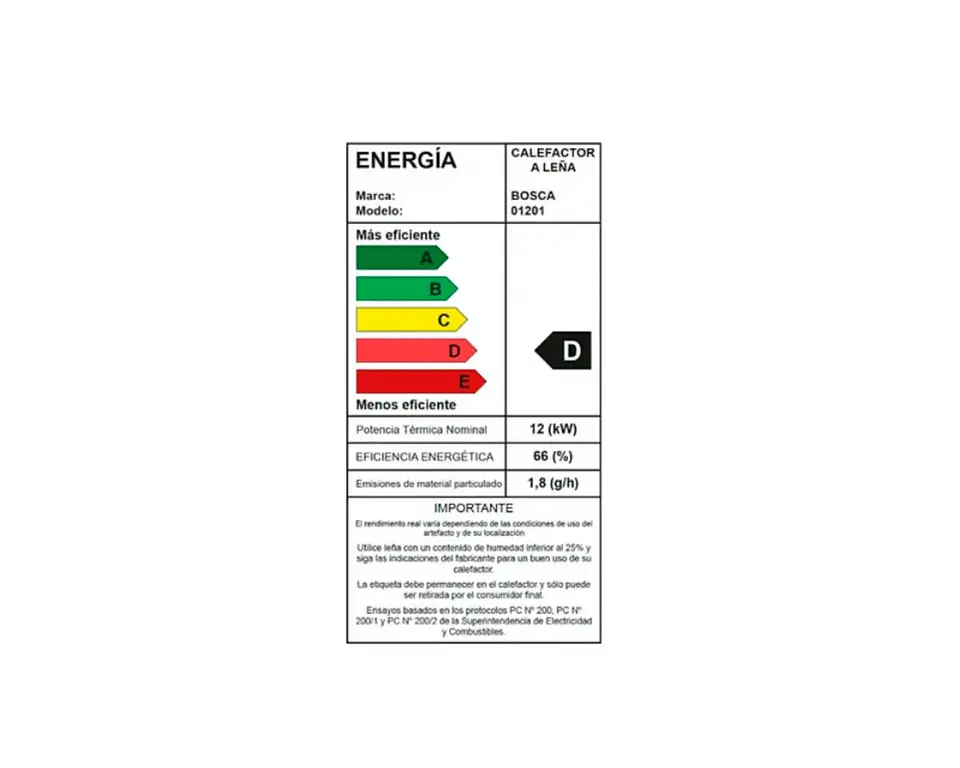 Calefactor a Leña Bosca Gold 500 Burdeo CERT – Máxima Potencia y Gran Cobertura 4