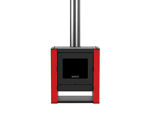 Calefactor Bosca a Leña Gold 500 Burdeo Black Vision CERT – Alto Rendimiento para 220 m²