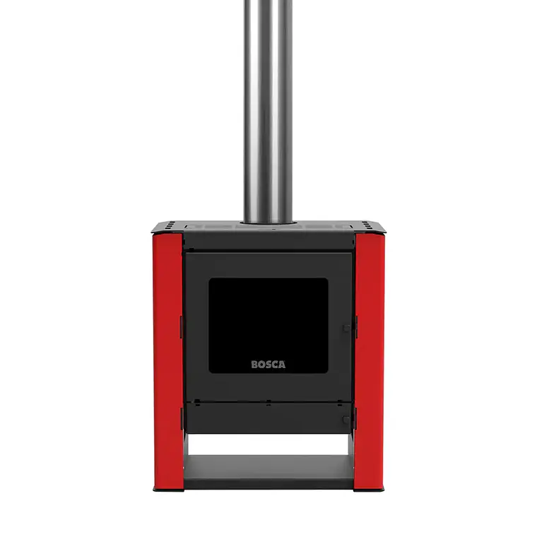 Calefactor Bosca a Leña Gold 500 Burdeo Black Vision CERT – Alto Rendimiento para 220 m² 2
