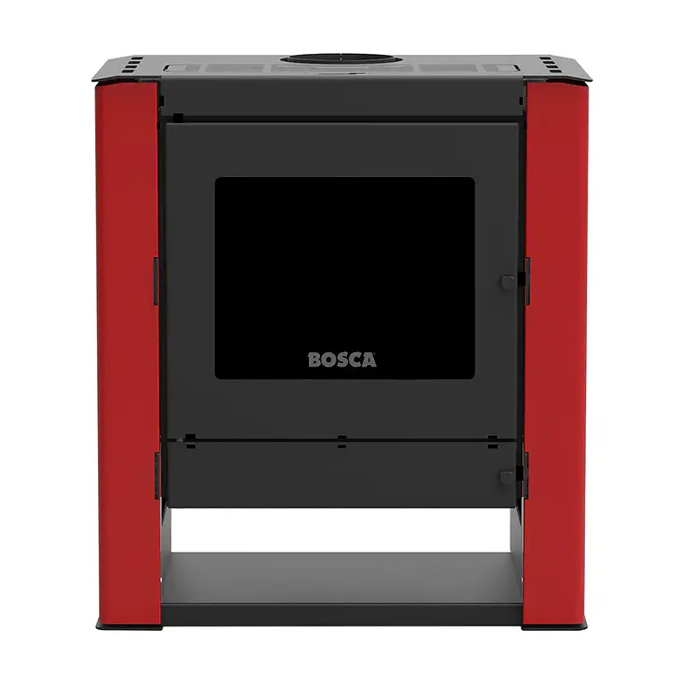 Calefactor Bosca a Leña Gold 500 Burdeo Black Vision CERT – Alto Rendimiento para 220 m² 3