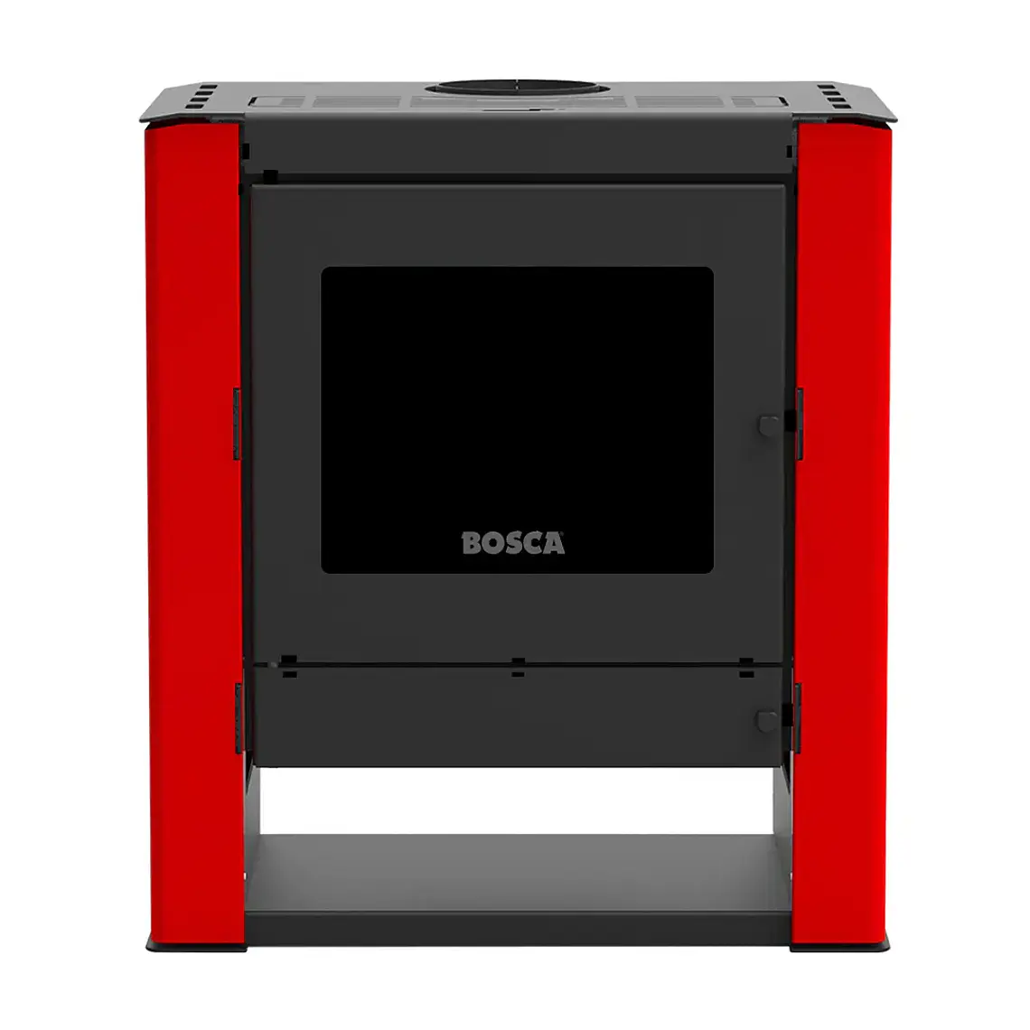 Calefactor a Leña Bosca Gold 500 Rojo Black Vision CERT – Máxima Potencia y Diseño Panorámico 2