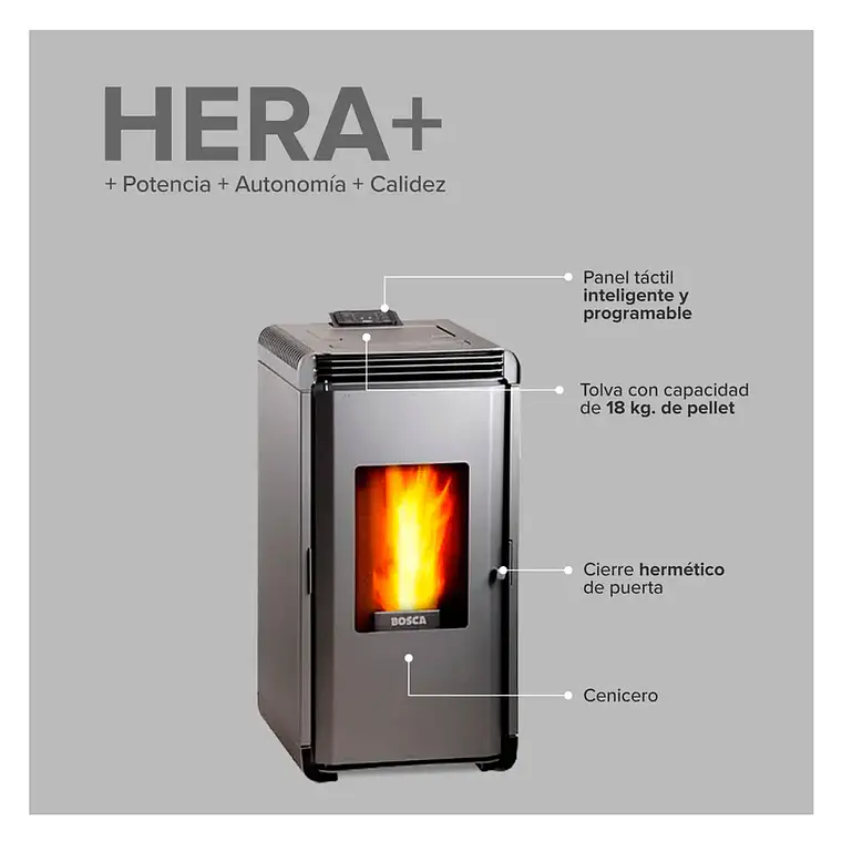 Calefactor a Pellet Bosca Hera + – Eficiencia Automática y Bajo Consumo 2