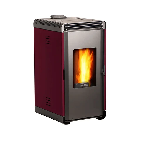 Calefactor a Pellet Bosca Hera + Roja – Automático, Eficiente y Bajo Consumo