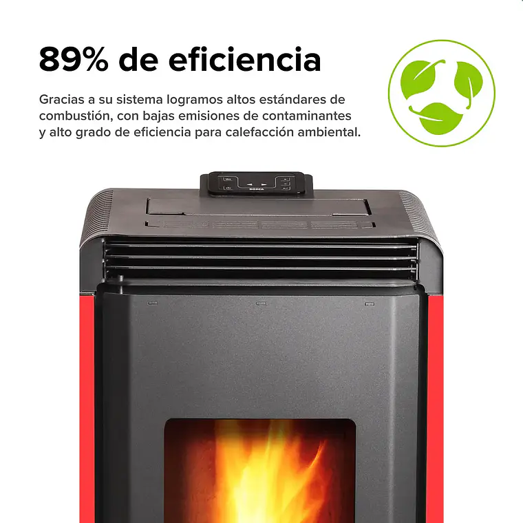 Calefactor a Pellet Bosca Hera + Roja – Automático, Eficiente y Bajo Consumo 5