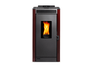 Calefactor a Pellet Bosca Black Vision Burdeo – Diseño Panorámico y Alta Eficiencia