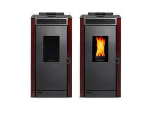 Calefactor a Pellet Bosca Black Vision Burdeo – Diseño Panorámico y Alta Eficiencia