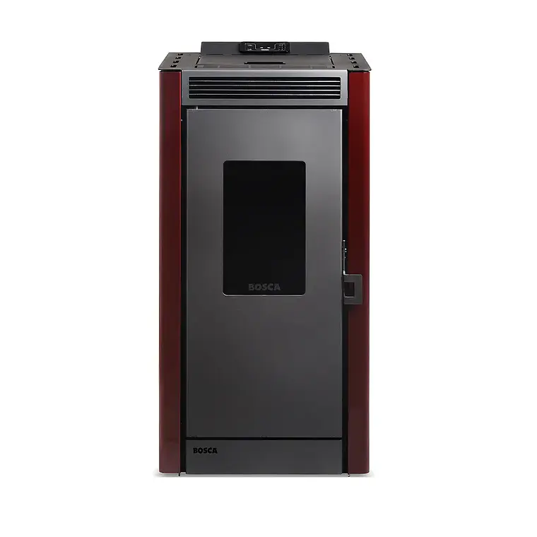 Calefactor a Pellet Bosca Black Vision Burdeo – Diseño Panorámico y Alta Eficiencia 3