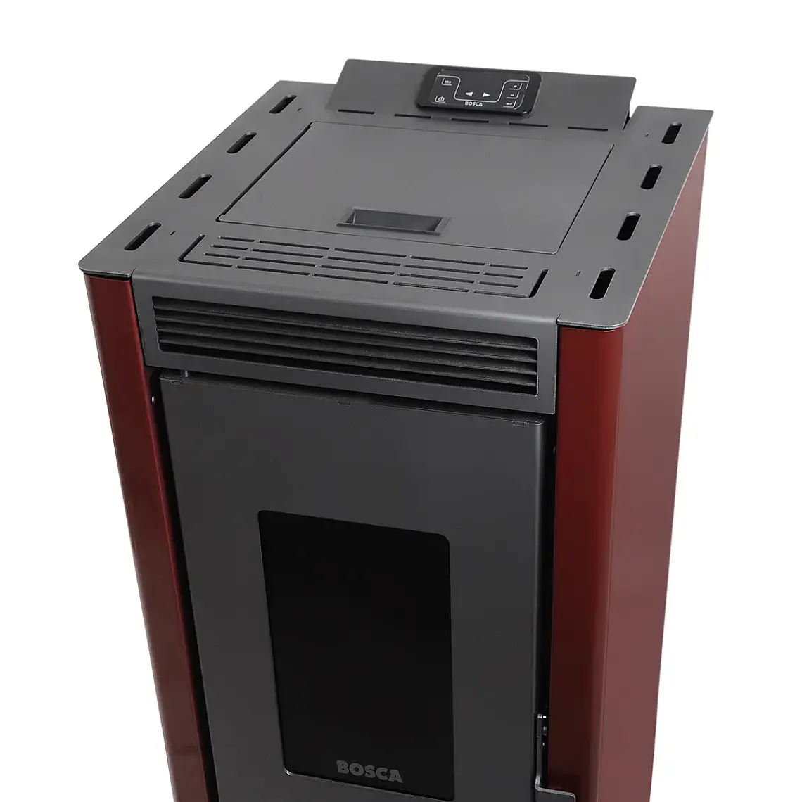 Calefactor a Pellet Bosca Black Vision Burdeo – Diseño Panorámico y Alta Eficiencia 7