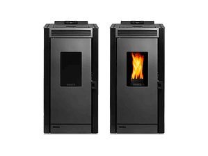 Calefactor a Pellet Bosca Black Vision Negro – Diseño Panorámico y Alta Eficiencia