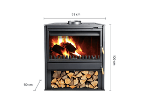 Calefactor Bosca a Leña Chimenea 850 FS – 27 kW | Alto rendimiento para grandes superficies