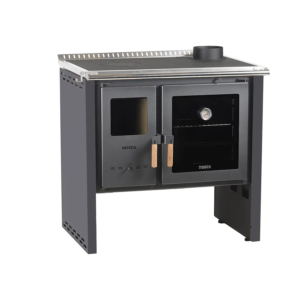 Cocina a Leña Bosca Hestia 90 Charcoal | Calefacción y cocina eficiente con horno de gran capacidad 2