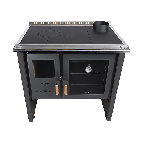 Cocina a Leña Bosca Hestia 90 Charcoal | Calefacción y cocina eficiente con horno de gran capacidad
