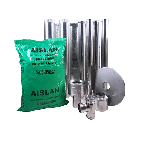 Kit Instalación Pellet 80 mm x 4 mts | Kit Salida de Humos para Estufa a Pellet
