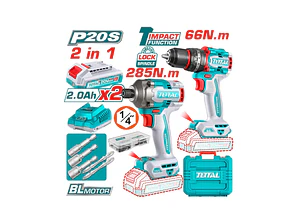 COMBO LLAVE IMPACTO +TALADRO INALAMBRICO+SET BROCAS+2BAT+CAR. ST