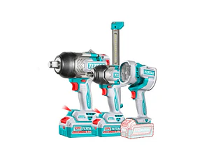 COMBO LLAVES DE IMPACTO INALAMBRICAS 850NM 1350NM+LINTERNA+FOCO 2BATS+CARG+ACCS