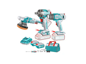 COMBO PISTOLA DE CALOR + LLAVE DE IMPACTO + PULIDORA + ACCS