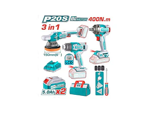 COMBO PISTOLA DE CALOR + LLAVE DE IMPACTO + PULIDORA + ACCS