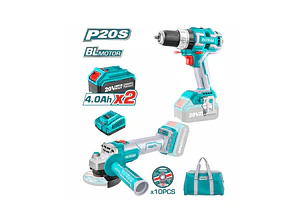 COMBO TALADRO PERCUTOR BL+ESMERIL ANGULAR BL 20V 4,0AH