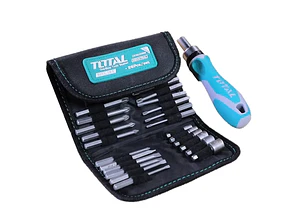 Set Destornillador Ratchet 26 Piezas Total TACSD30266 con Puntas Intercambiables Cr-V Profesional