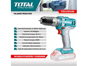 Taladro Percutor Inalámbrico 20V | Taladro batería potente sin cable