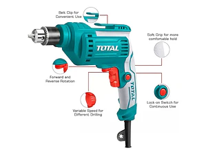 Taladro Atornillador 550W 10mm | Taladro eléctrico potente con mandril ajustable