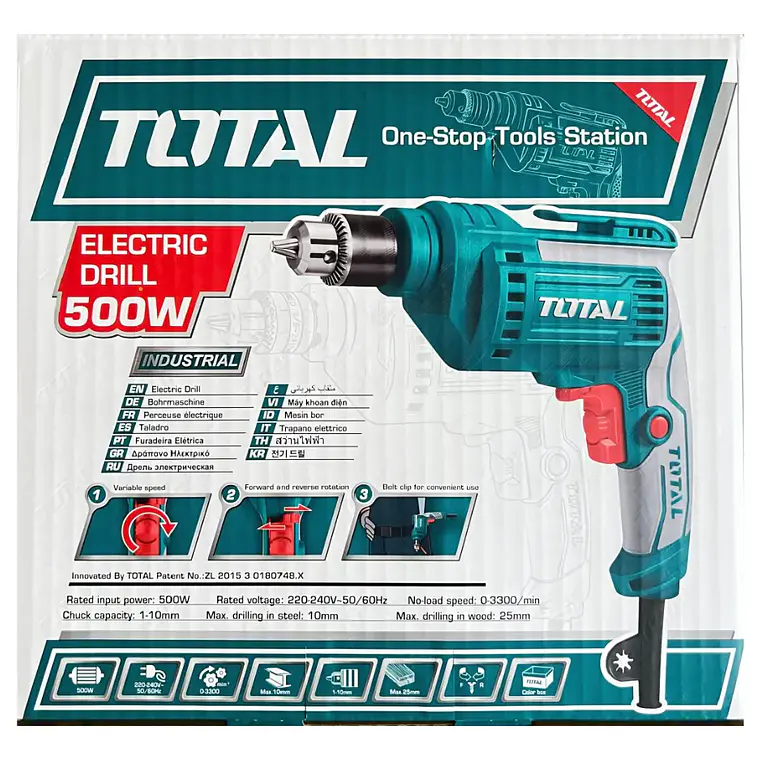 Taladro Atornillador 550W 10mm | Taladro eléctrico potente con mandril ajustable 4