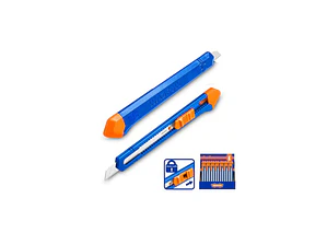 CORTACARTON PLASTICO 09X080MM PULSADOR PLANO