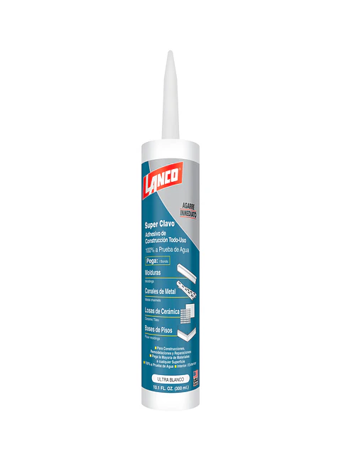 Lanco Adhesivo de Montaje Super Clavo (Ultra Blanco)