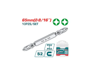 SET PUNTAS PHILLIPS PH2 DOBLE 65mm 10 PCS