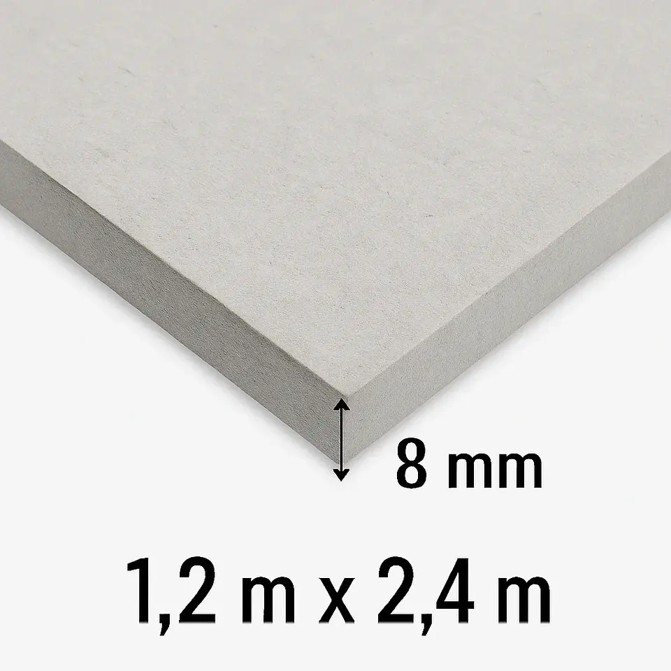 Placa Fibrocemento Lisa 8 mm 120x240 cm 2