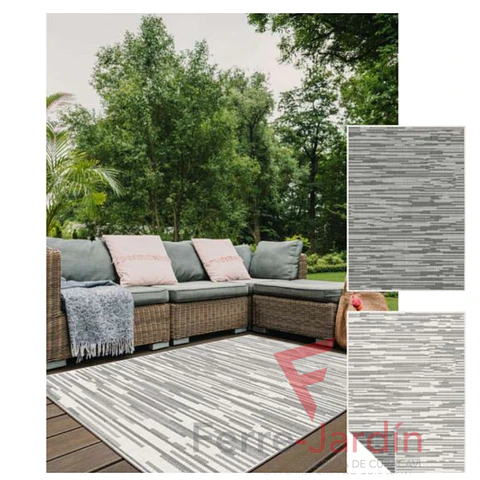 Alfombra Reversible 160x230 cm Resistente al Agua- Líneas