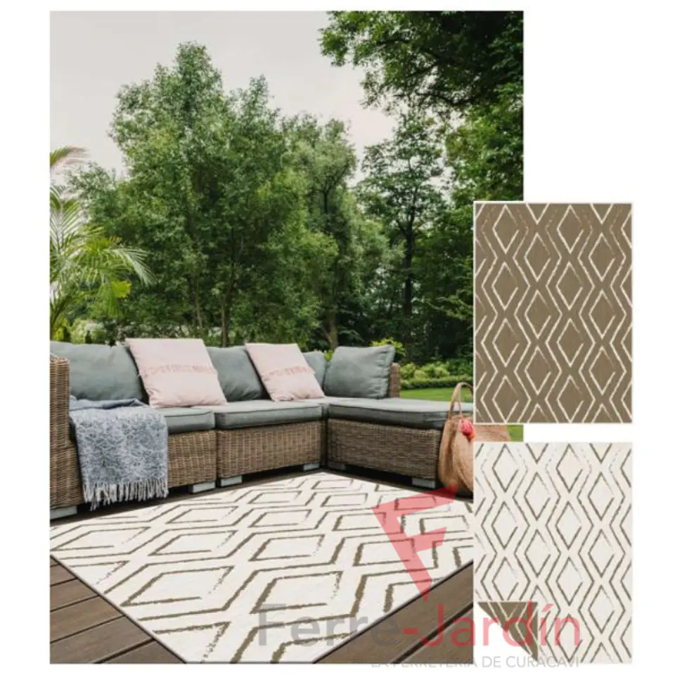 Alfombra Reversible 160x230 cm Resistente al Agua- Rombos 1