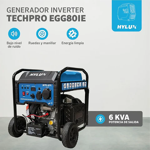 GENERADOR HYLUX EGG80IE 6 KVA INVERTER GASOLINA