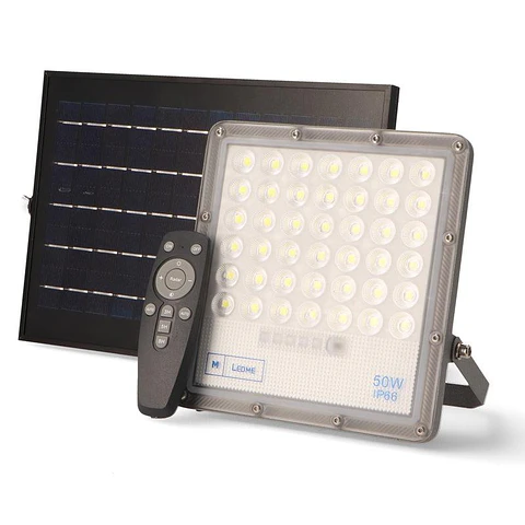Foco Solar Negro Con Sensor 5Ow 1400Lm - Logic