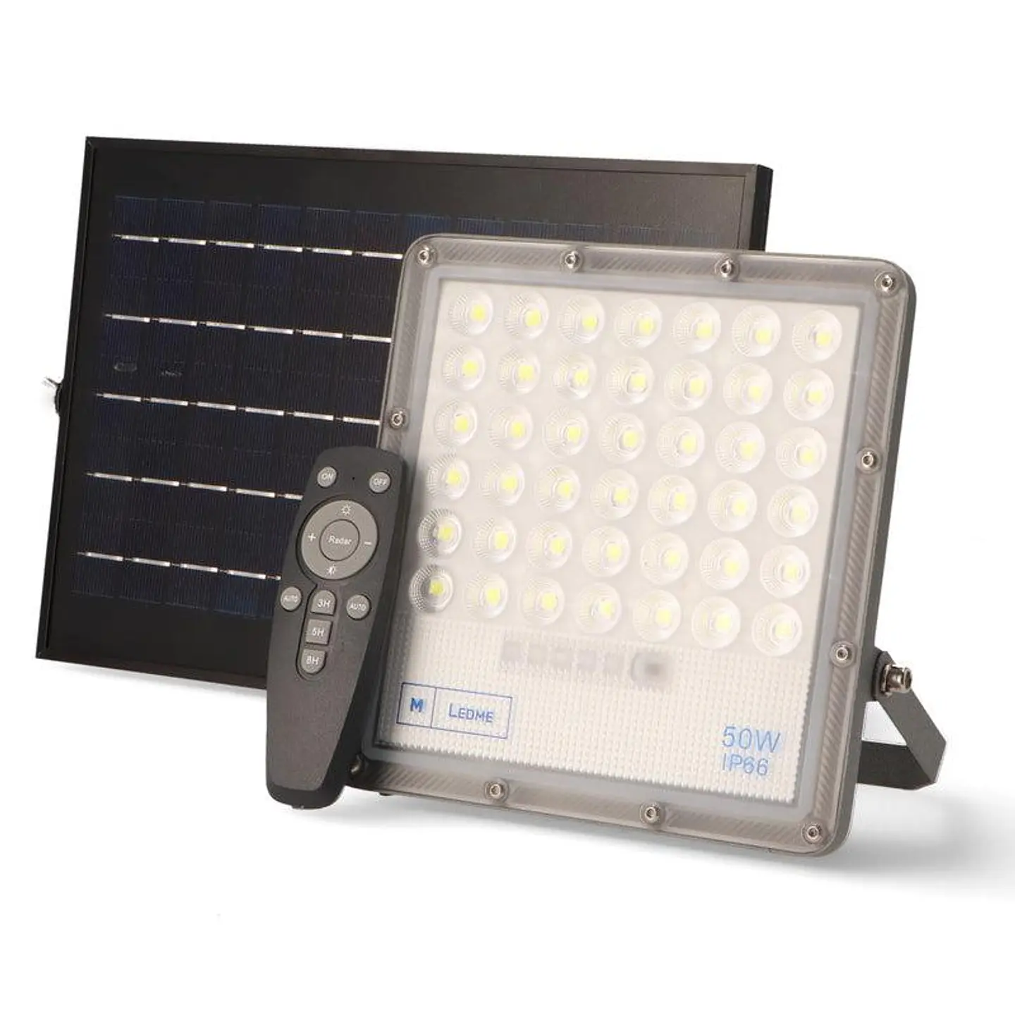 Foco Solar Negro Con Sensor 5Ow 1400Lm - Logic 1