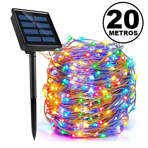 Luces Navideñas Multicolor 20Mt- Solar